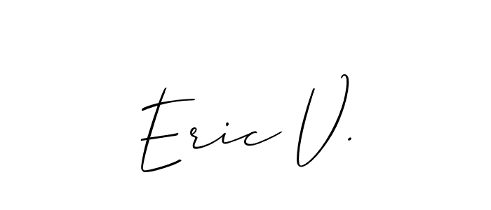 How to Draw Eric V. signature style? Allison_Script is a latest design signature styles for name Eric V.. Eric V. signature style 2 images and pictures png