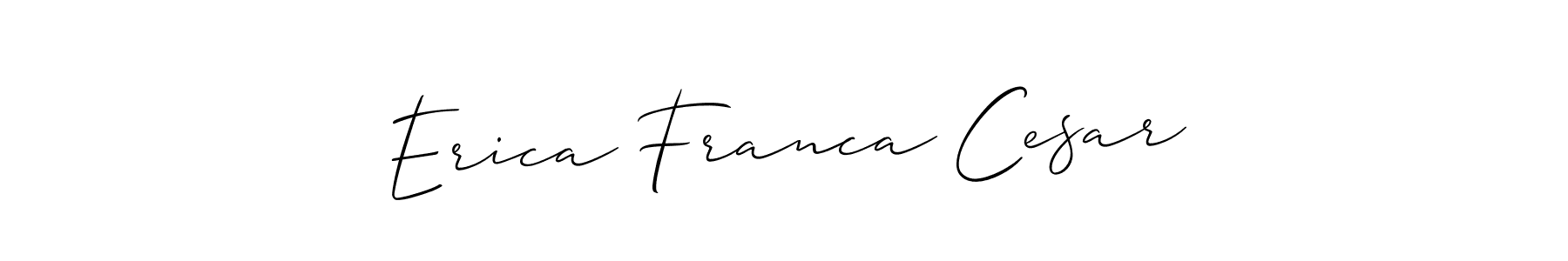 Also You can easily find your signature by using the search form. We will create Erica Franca Cesar name handwritten signature images for you free of cost using Allison_Script sign style. Erica Franca Cesar signature style 2 images and pictures png