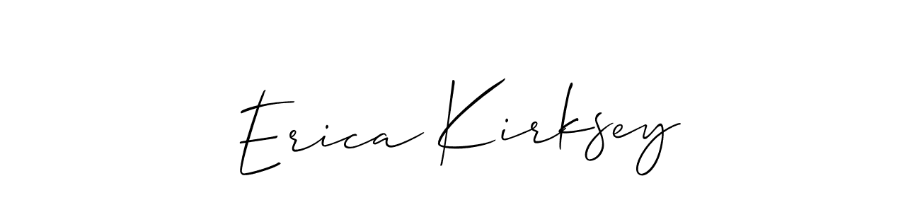 Make a short Erica Kirksey signature style. Manage your documents anywhere anytime using Allison_Script. Create and add eSignatures, submit forms, share and send files easily. Erica Kirksey signature style 2 images and pictures png