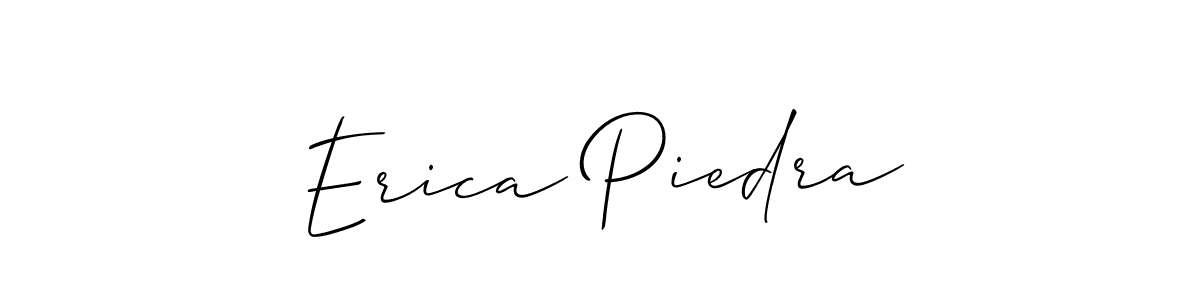 Allison_Script is a professional signature style that is perfect for those who want to add a touch of class to their signature. It is also a great choice for those who want to make their signature more unique. Get Erica Piedra name to fancy signature for free. Erica Piedra signature style 2 images and pictures png