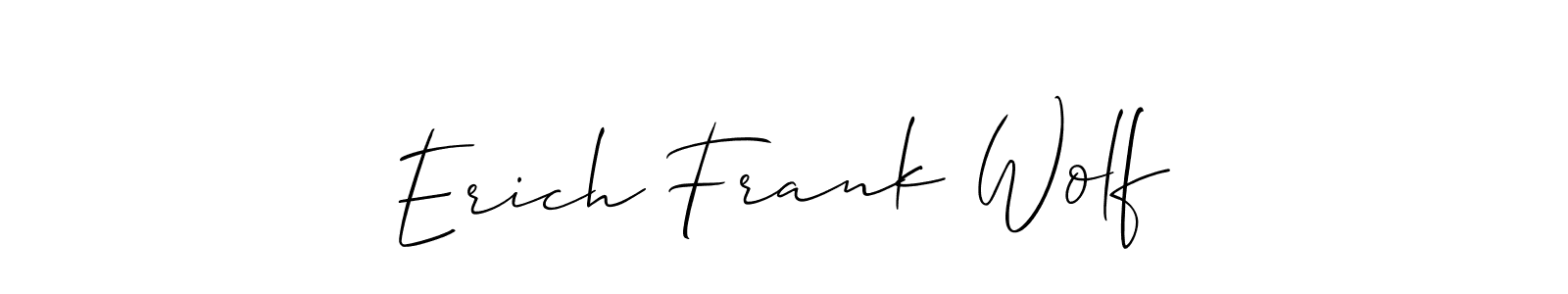 The best way (Allison_Script) to make a short signature is to pick only two or three words in your name. The name Erich Frank Wolf include a total of six letters. For converting this name. Erich Frank Wolf signature style 2 images and pictures png