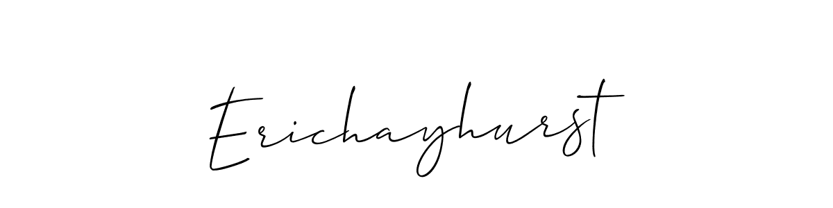 Also You can easily find your signature by using the search form. We will create Erichayhurst name handwritten signature images for you free of cost using Allison_Script sign style. Erichayhurst signature style 2 images and pictures png