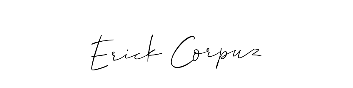 How to make Erick Corpuz signature? Allison_Script is a professional autograph style. Create handwritten signature for Erick Corpuz name. Erick Corpuz signature style 2 images and pictures png