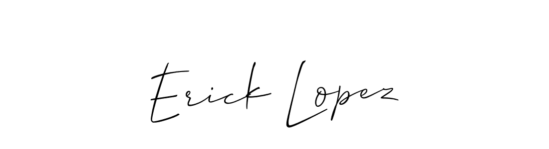 Create a beautiful signature design for name Erick Lopez. With this signature (Allison_Script) fonts, you can make a handwritten signature for free. Erick Lopez signature style 2 images and pictures png