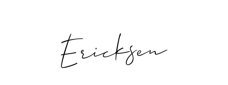 Make a beautiful signature design for name Ericksen. With this signature (Allison_Script) style, you can create a handwritten signature for free. Ericksen signature style 2 images and pictures png