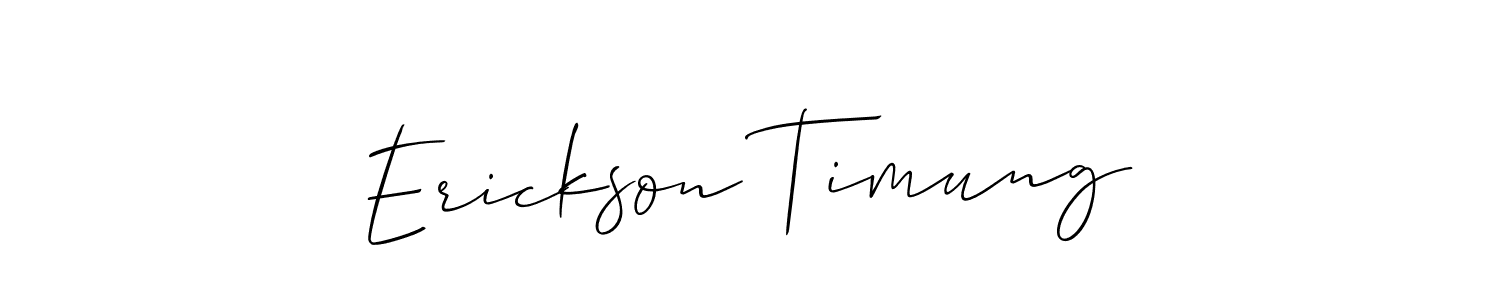 if you are searching for the best signature style for your name Erickson Timung. so please give up your signature search. here we have designed multiple signature styles  using Allison_Script. Erickson Timung signature style 2 images and pictures png