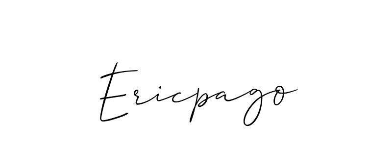 How to make Ericpago name signature. Use Allison_Script style for creating short signs online. This is the latest handwritten sign. Ericpago signature style 2 images and pictures png