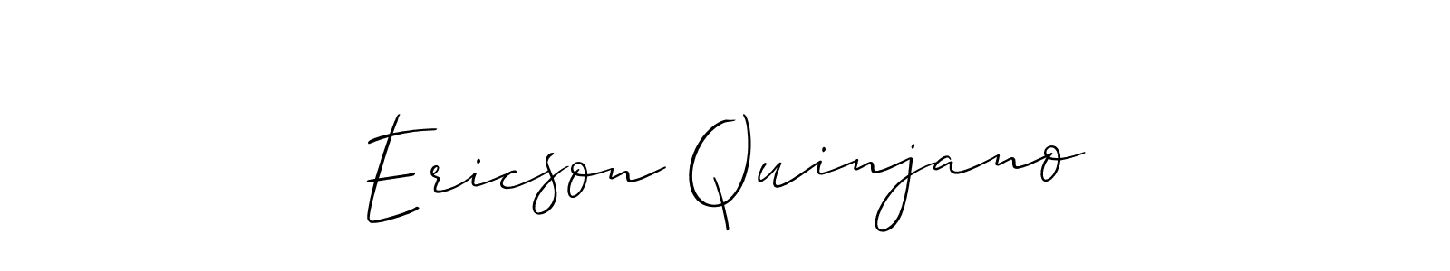 This is the best signature style for the Ericson Quinjano name. Also you like these signature font (Allison_Script). Mix name signature. Ericson Quinjano signature style 2 images and pictures png