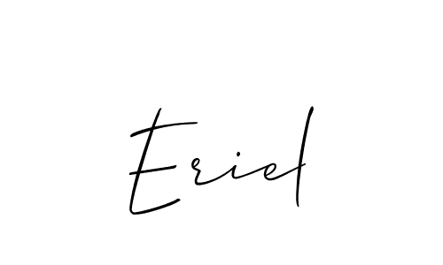 Use a signature maker to create a handwritten signature online. With this signature software, you can design (Allison_Script) your own signature for name Eriel. Eriel signature style 2 images and pictures png