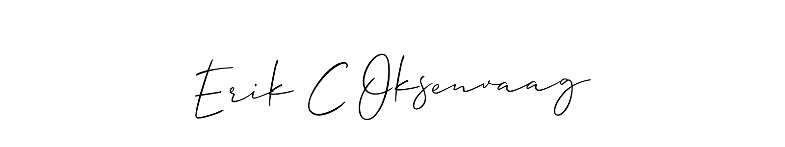 This is the best signature style for the Erik C Oksenvaag name. Also you like these signature font (Allison_Script). Mix name signature. Erik C Oksenvaag signature style 2 images and pictures png