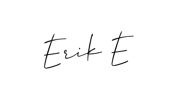 if you are searching for the best signature style for your name Erik E. so please give up your signature search. here we have designed multiple signature styles  using Allison_Script. Erik E signature style 2 images and pictures png