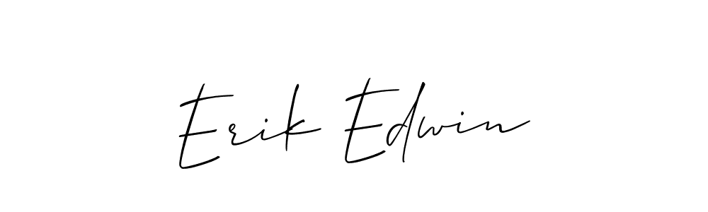 Make a beautiful signature design for name Erik Edwin. With this signature (Allison_Script) style, you can create a handwritten signature for free. Erik Edwin signature style 2 images and pictures png