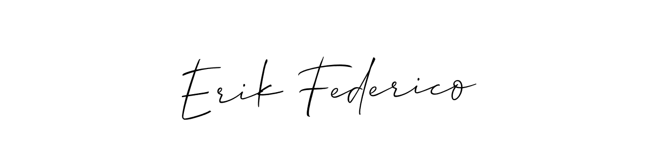 Best and Professional Signature Style for Erik Federico. Allison_Script Best Signature Style Collection. Erik Federico signature style 2 images and pictures png