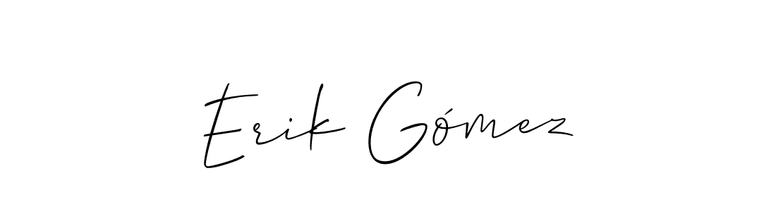 How to make Erik Gómez name signature. Use Allison_Script style for creating short signs online. This is the latest handwritten sign. Erik Gómez signature style 2 images and pictures png