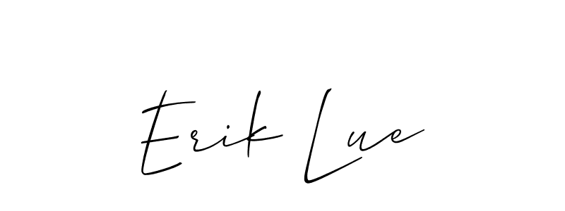 Check out images of Autograph of Erik Lue name. Actor Erik Lue Signature Style. Allison_Script is a professional sign style online. Erik Lue signature style 2 images and pictures png