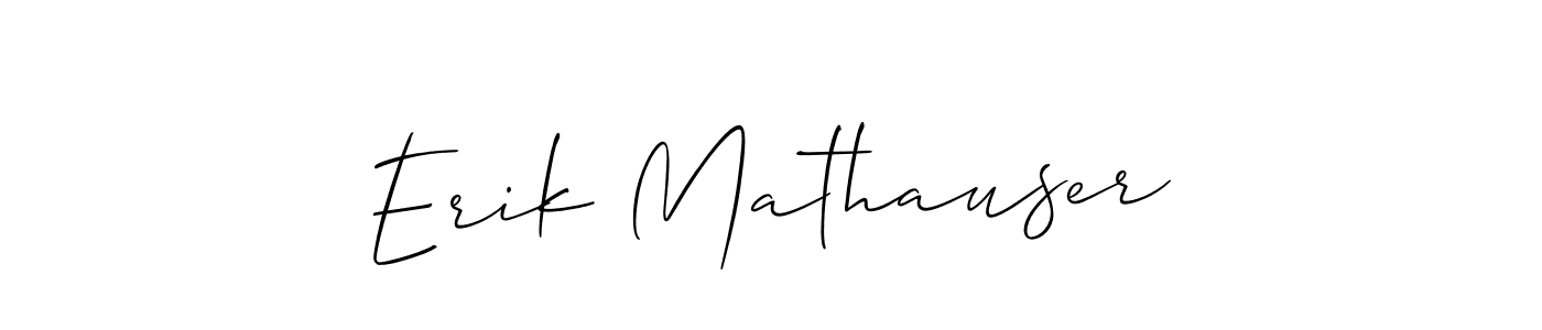 Make a beautiful signature design for name Erik Mathauser. With this signature (Allison_Script) style, you can create a handwritten signature for free. Erik Mathauser signature style 2 images and pictures png