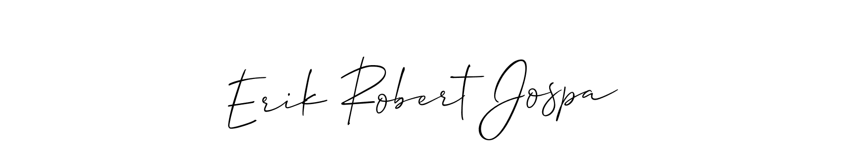 How to make Erik Robert Jospa name signature. Use Allison_Script style for creating short signs online. This is the latest handwritten sign. Erik Robert Jospa signature style 2 images and pictures png