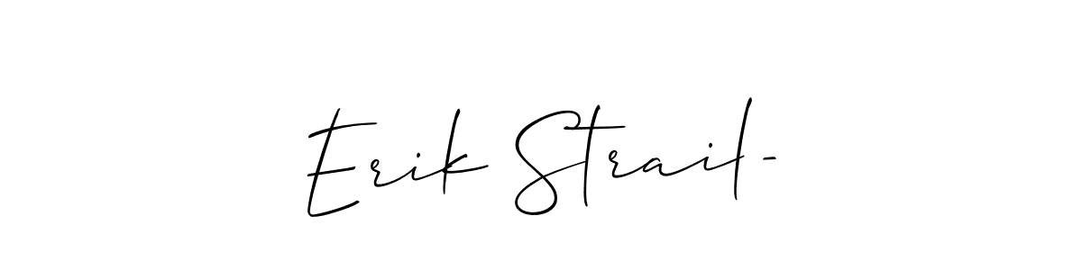 Allison_Script is a professional signature style that is perfect for those who want to add a touch of class to their signature. It is also a great choice for those who want to make their signature more unique. Get Erik Strail- name to fancy signature for free. Erik Strail- signature style 2 images and pictures png