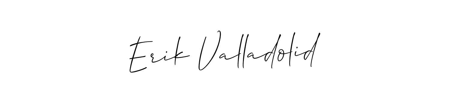 Similarly Allison_Script is the best handwritten signature design. Signature creator online .You can use it as an online autograph creator for name Erik Valladolid. Erik Valladolid signature style 2 images and pictures png