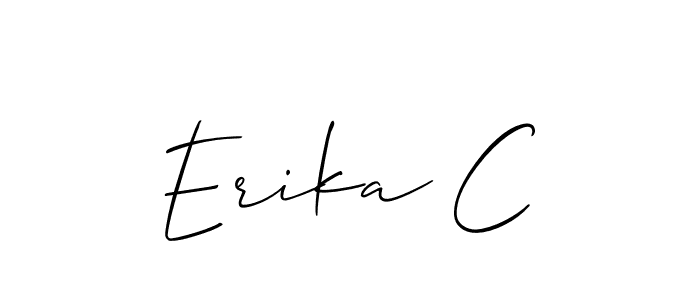 You should practise on your own different ways (Allison_Script) to write your name (Erika C) in signature. don't let someone else do it for you. Erika C signature style 2 images and pictures png