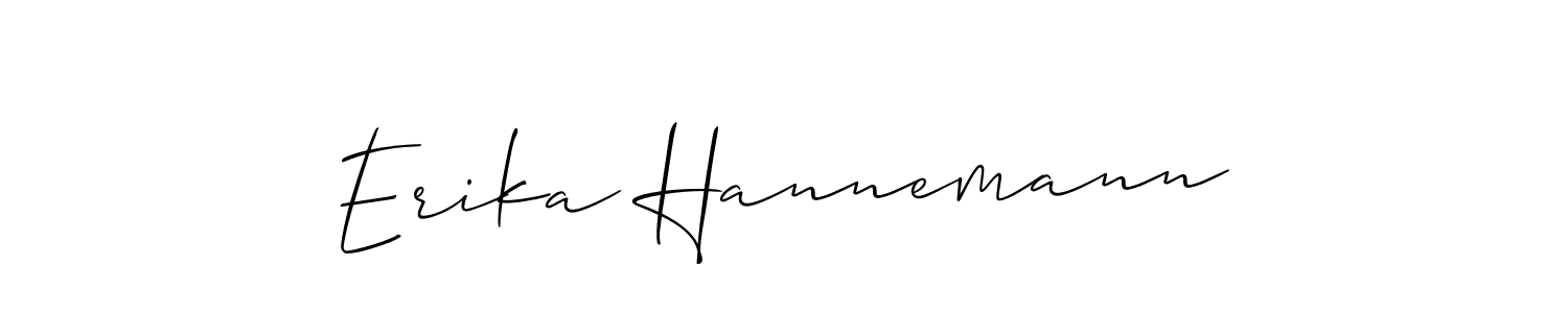 The best way (Allison_Script) to make a short signature is to pick only two or three words in your name. The name Erika Hannemann include a total of six letters. For converting this name. Erika Hannemann signature style 2 images and pictures png