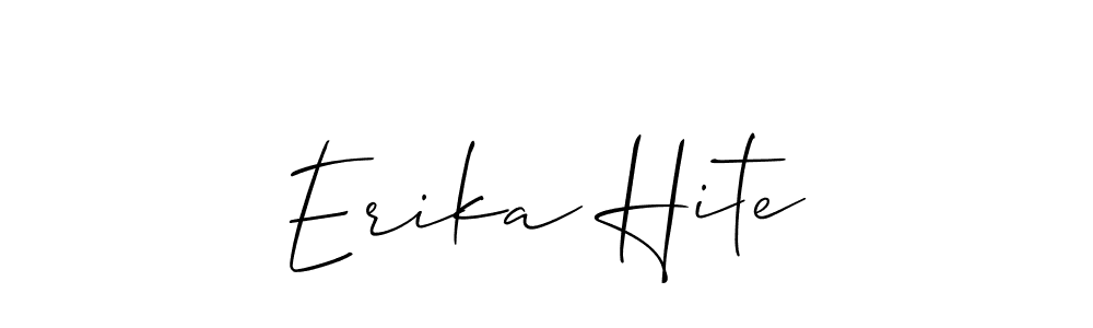 Make a short Erika Hite signature style. Manage your documents anywhere anytime using Allison_Script. Create and add eSignatures, submit forms, share and send files easily. Erika Hite signature style 2 images and pictures png