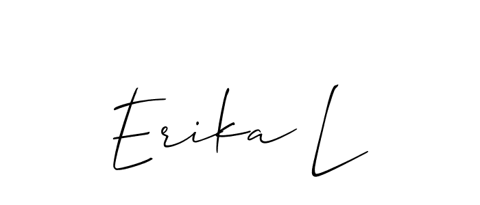 You should practise on your own different ways (Allison_Script) to write your name (Erika L) in signature. don't let someone else do it for you. Erika L signature style 2 images and pictures png
