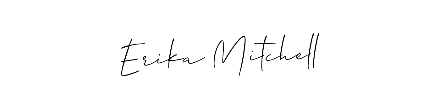 The best way (Allison_Script) to make a short signature is to pick only two or three words in your name. The name Erika Mitchell include a total of six letters. For converting this name. Erika Mitchell signature style 2 images and pictures png