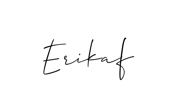 How to make Erikaf name signature. Use Allison_Script style for creating short signs online. This is the latest handwritten sign. Erikaf signature style 2 images and pictures png