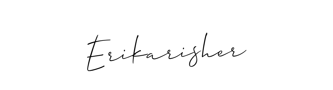 Design your own signature with our free online signature maker. With this signature software, you can create a handwritten (Allison_Script) signature for name Erikarisher. Erikarisher signature style 2 images and pictures png