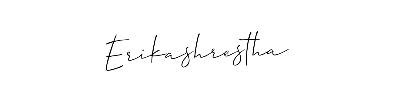 Design your own signature with our free online signature maker. With this signature software, you can create a handwritten (Allison_Script) signature for name Erikashrestha. Erikashrestha signature style 2 images and pictures png