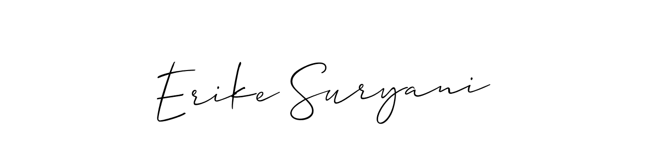 Design your own signature with our free online signature maker. With this signature software, you can create a handwritten (Allison_Script) signature for name Erike Suryani. Erike Suryani signature style 2 images and pictures png