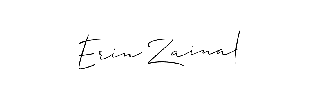 Make a beautiful signature design for name Erin Zainal. With this signature (Allison_Script) style, you can create a handwritten signature for free. Erin Zainal signature style 2 images and pictures png