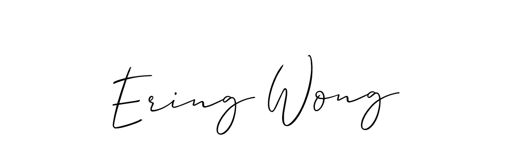 You should practise on your own different ways (Allison_Script) to write your name (Ering Wong) in signature. don't let someone else do it for you. Ering Wong signature style 2 images and pictures png