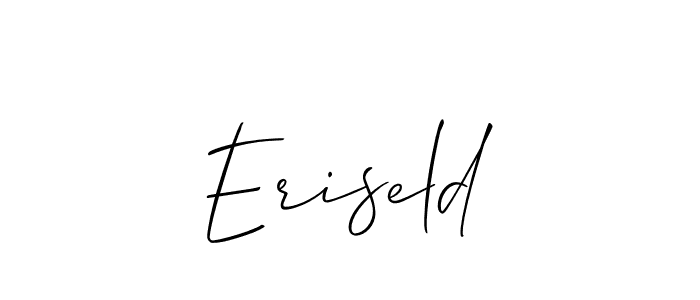 Make a beautiful signature design for name Eriseld. With this signature (Allison_Script) style, you can create a handwritten signature for free. Eriseld signature style 2 images and pictures png