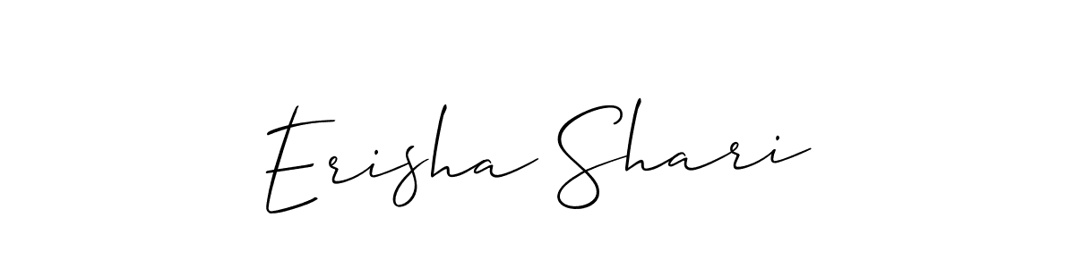 Create a beautiful signature design for name Erisha Shari. With this signature (Allison_Script) fonts, you can make a handwritten signature for free. Erisha Shari signature style 2 images and pictures png