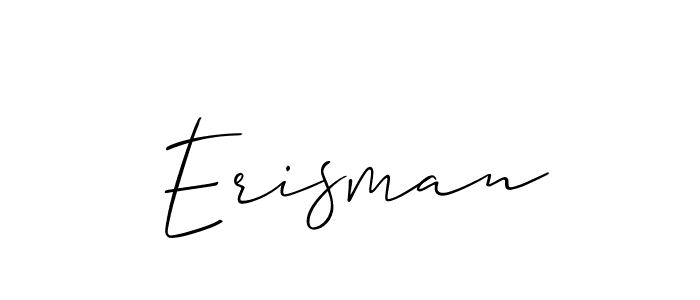 The best way (Allison_Script) to make a short signature is to pick only two or three words in your name. The name Erisman include a total of six letters. For converting this name. Erisman signature style 2 images and pictures png