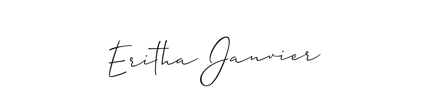 Make a short Eritha Janvier signature style. Manage your documents anywhere anytime using Allison_Script. Create and add eSignatures, submit forms, share and send files easily. Eritha Janvier signature style 2 images and pictures png