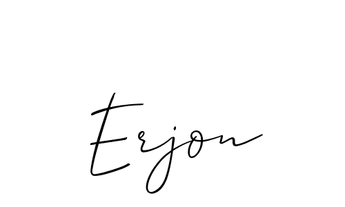 Make a beautiful signature design for name Erjon. With this signature (Allison_Script) style, you can create a handwritten signature for free. Erjon signature style 2 images and pictures png