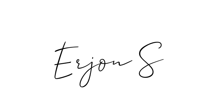 if you are searching for the best signature style for your name Erjon S. so please give up your signature search. here we have designed multiple signature styles  using Allison_Script. Erjon S signature style 2 images and pictures png