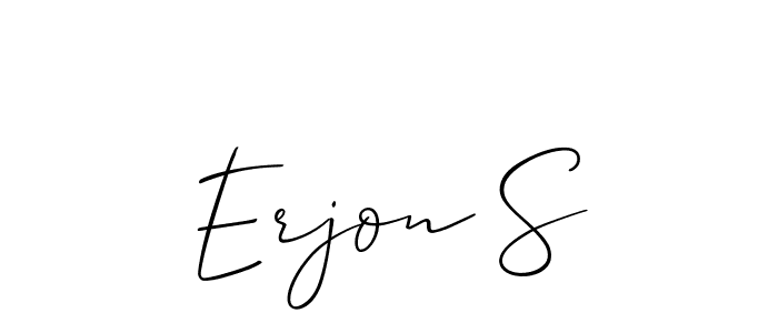 if you are searching for the best signature style for your name Erjon S. so please give up your signature search. here we have designed multiple signature styles  using Allison_Script. Erjon S signature style 2 images and pictures png