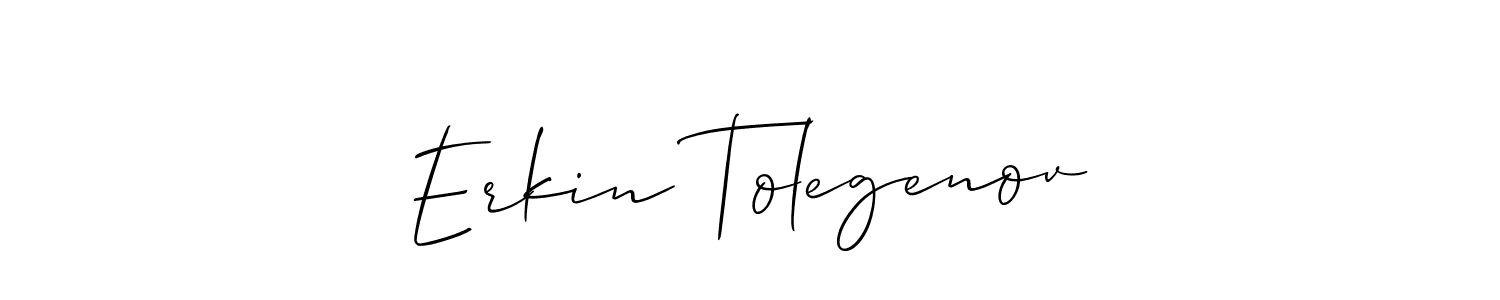 Make a beautiful signature design for name Erkin Tolegenov. With this signature (Allison_Script) style, you can create a handwritten signature for free. Erkin Tolegenov signature style 2 images and pictures png