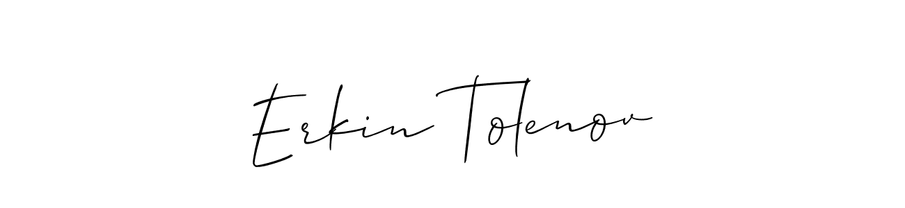 Design your own signature with our free online signature maker. With this signature software, you can create a handwritten (Allison_Script) signature for name Erkin Tolenov. Erkin Tolenov signature style 2 images and pictures png