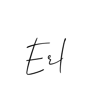 Create a beautiful signature design for name Erl. With this signature (Allison_Script) fonts, you can make a handwritten signature for free. Erl signature style 2 images and pictures png