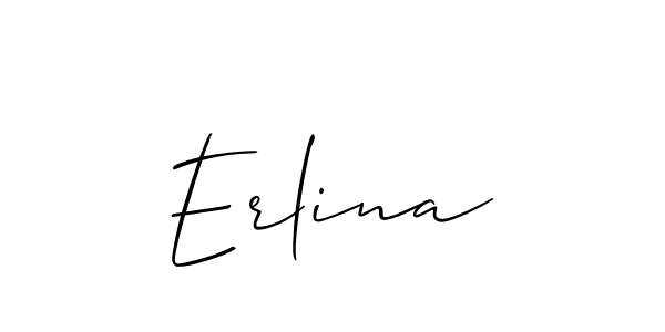 Use a signature maker to create a handwritten signature online. With this signature software, you can design (Allison_Script) your own signature for name Erlina. Erlina signature style 2 images and pictures png