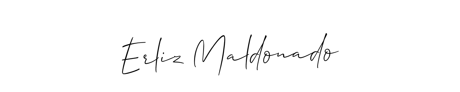 Use a signature maker to create a handwritten signature online. With this signature software, you can design (Allison_Script) your own signature for name Erliz Maldonado. Erliz Maldonado signature style 2 images and pictures png