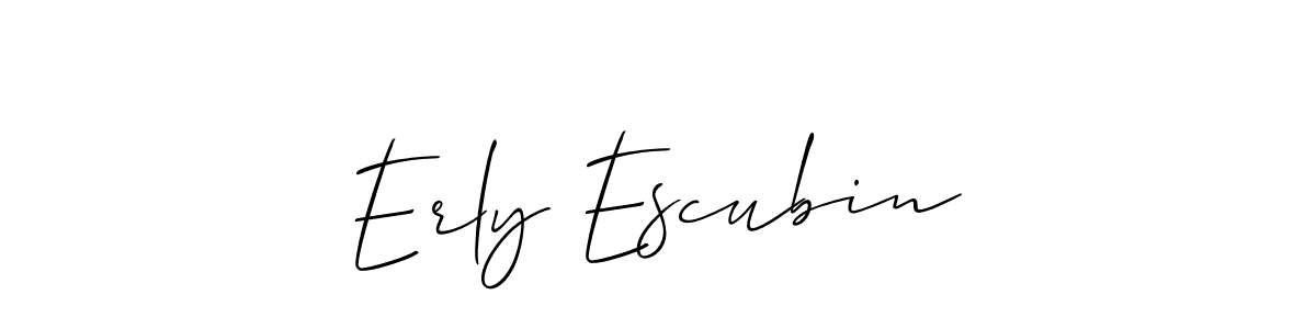 Use a signature maker to create a handwritten signature online. With this signature software, you can design (Allison_Script) your own signature for name Erly Escubin. Erly Escubin signature style 2 images and pictures png