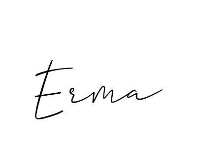 Create a beautiful signature design for name Erma. With this signature (Allison_Script) fonts, you can make a handwritten signature for free. Erma signature style 2 images and pictures png