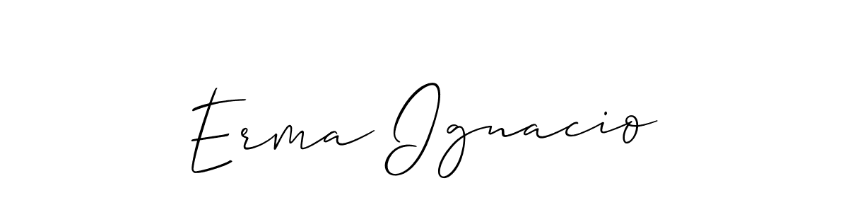 Create a beautiful signature design for name Erma Ignacio. With this signature (Allison_Script) fonts, you can make a handwritten signature for free. Erma Ignacio signature style 2 images and pictures png