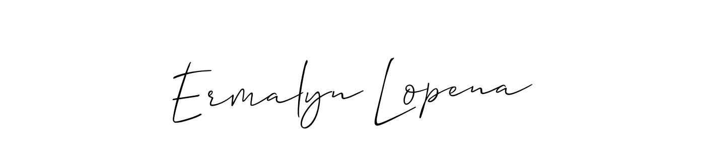 Design your own signature with our free online signature maker. With this signature software, you can create a handwritten (Allison_Script) signature for name Ermalyn Lopena. Ermalyn Lopena signature style 2 images and pictures png